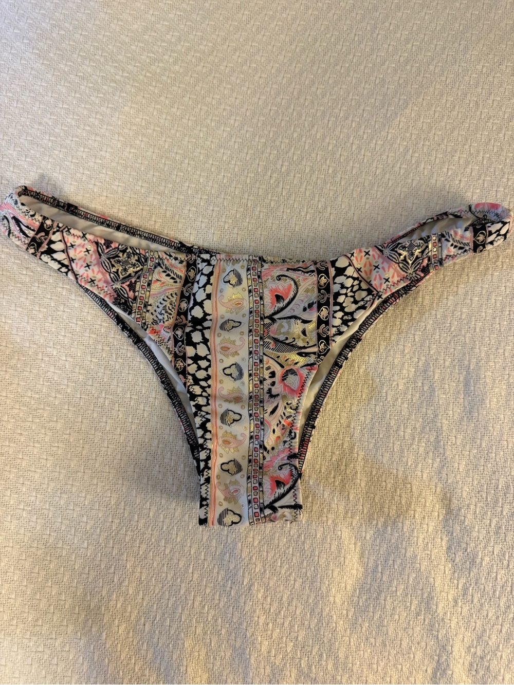 Victoria's Secret Pink and Black patterned Bikini Bottoms